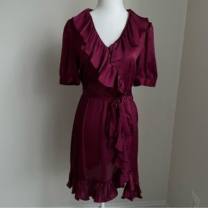 Jill Stuart wine colored faux wrap dress Size 4